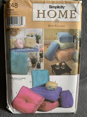 Simplicity Decorative Pillows Sewing Pattern 9248 Uncut